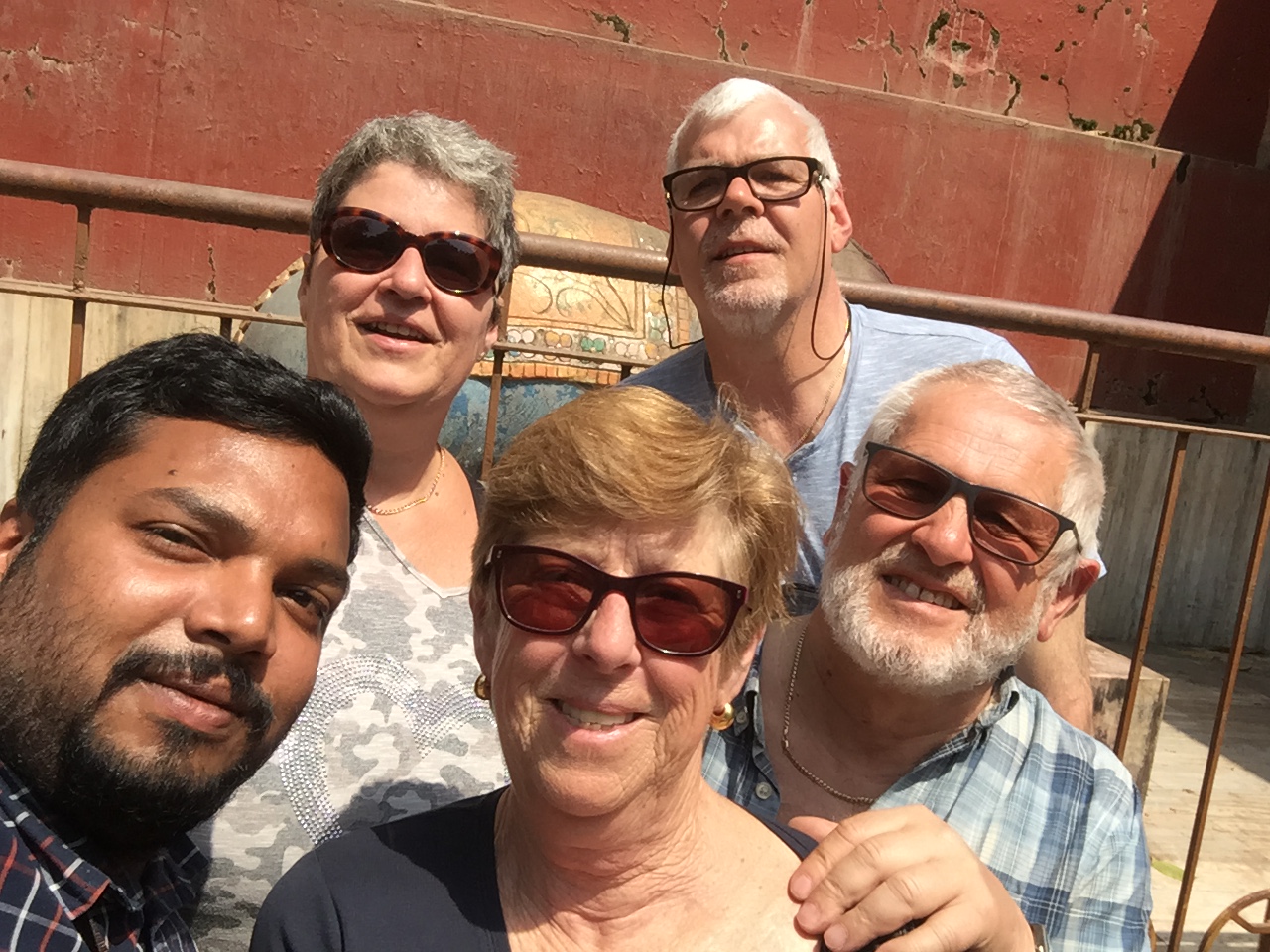 Group selfie of Mr. Buchner and his friends from Germany with their Indian guide during the Hornbill Festival week in Nagaland