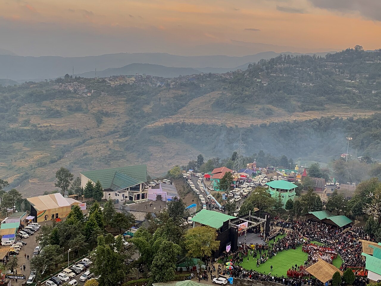 Kisama main arena where Naga traditional games and contests are held at Hornbill Festival