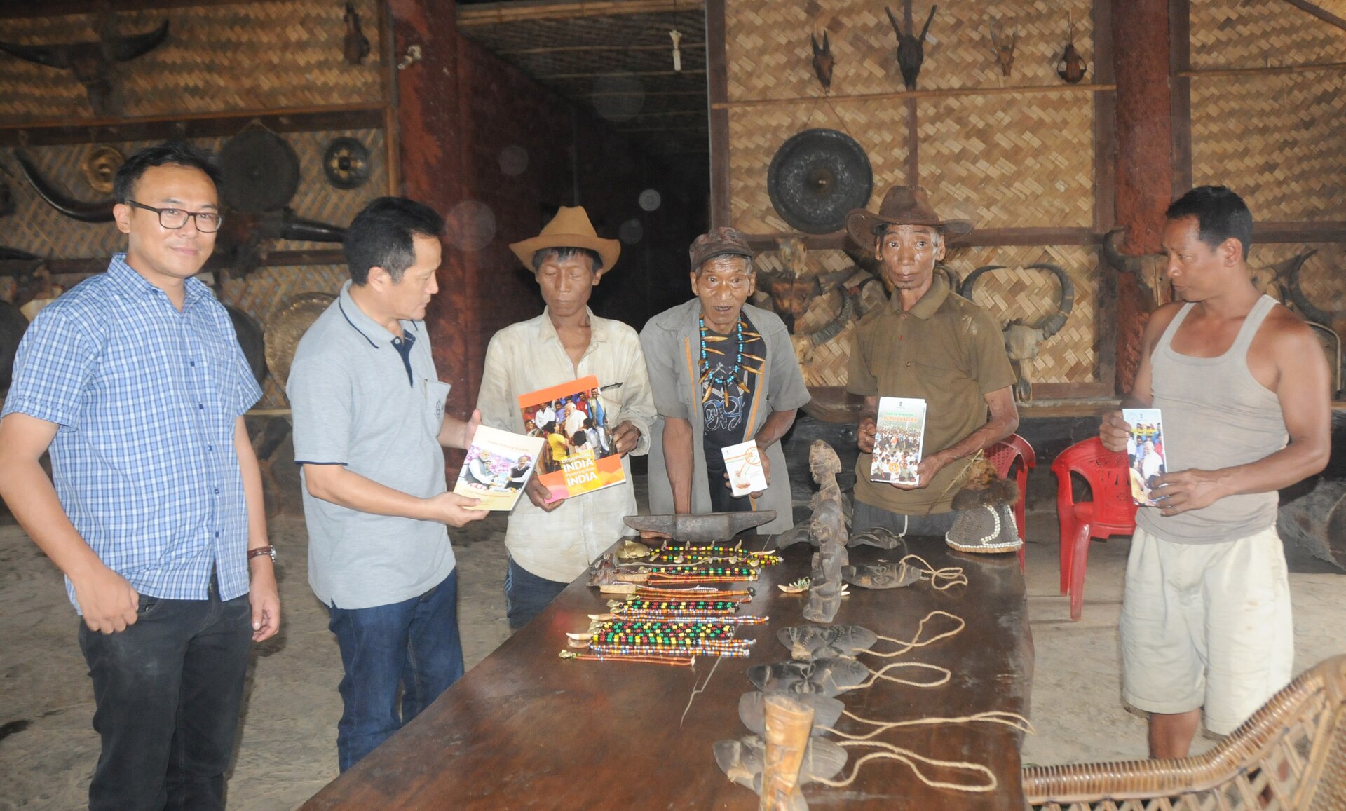 Traditional Konyak village in Mon District